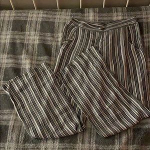 black and white stripped pants